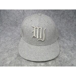 Marc Jacobs Hat Cap Fitted Mens 7 1/4 Gray New Era Wool Blend Designer
